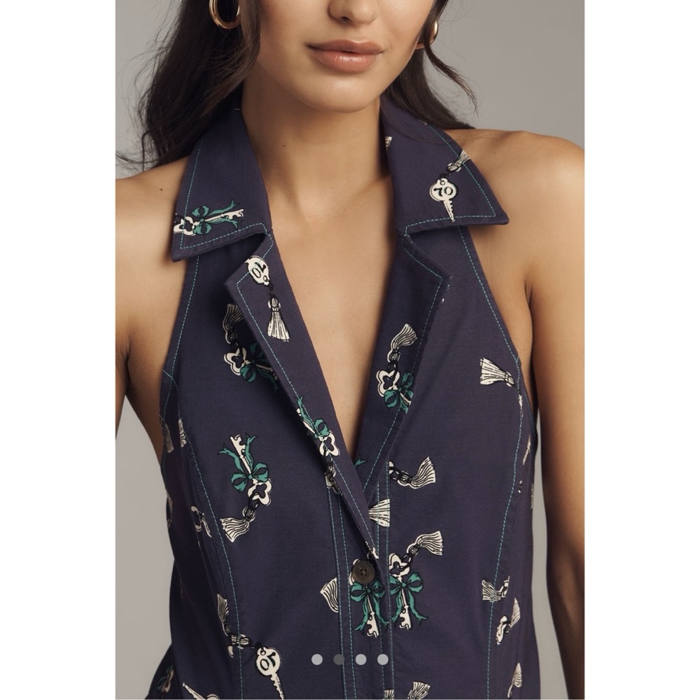 Anthropologie Maeve The Amelia Collared Blazer Mini Dress Vacation NWT Sz L - Picture 2 of 5
